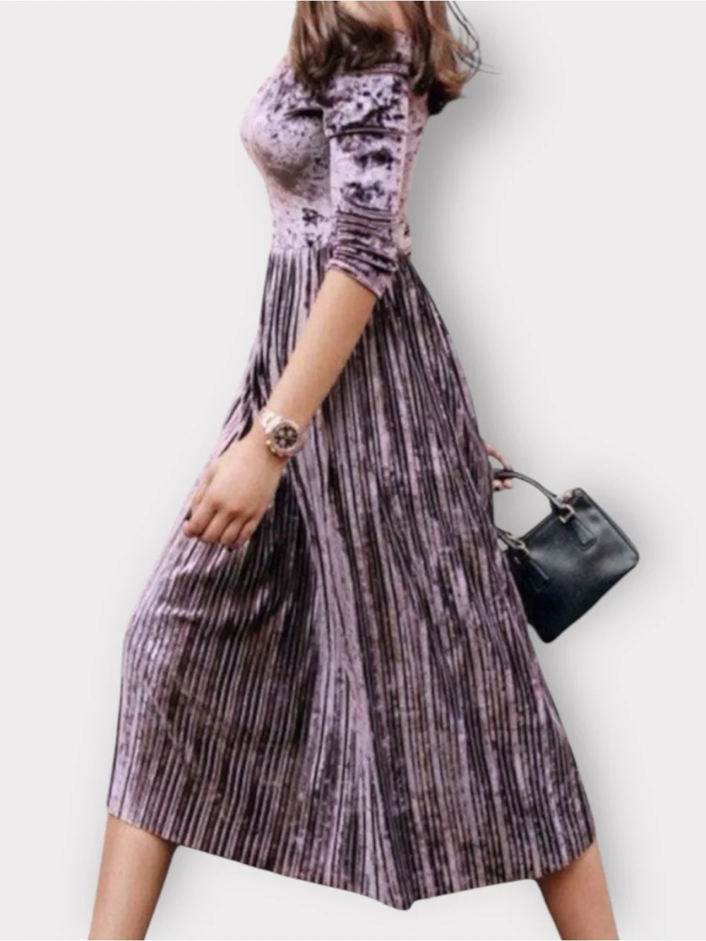 Off-Shoulder Midi Dress Lilac Purple | Suggested Fit L/XL Cocktail Crush Velvet